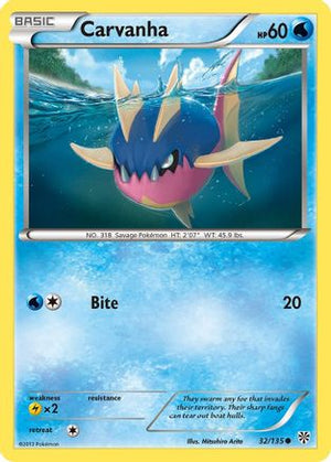 Carvanha 32/135 - Plasma Storm Reverse Holofoil - Poke-Collect