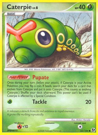 Caterpie 63/106 - Great Encounters Reverse Holofoil - Poke-Collect