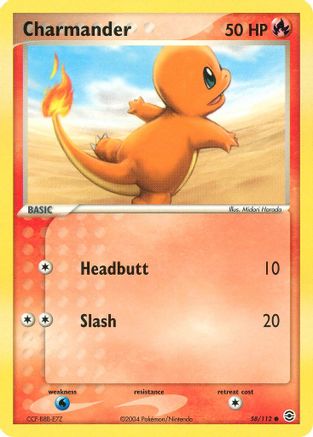 Charmander - 058/112 58/112 - FireRed & LeafGreen Reverse Holofoil - Poke-Collect