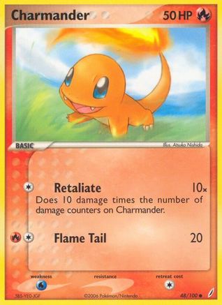 Charmander 48/100 - Crystal Guardians Reverse Holofoil - Poke-Collect