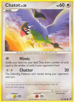 Chatot 55/100 - Majestic Dawn Reverse Holofoil