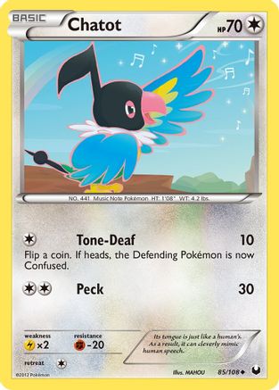Chatot 85/108 - Dark Explorers Reverse Holofoil - Poke-Collect