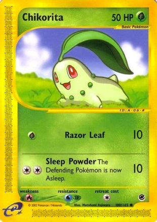 Chikorita (100) 100/165 - Expedition Reverse Holofoil - Poke-Collect