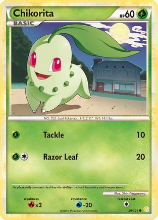 Chikorita 59/123 - HeartGold SoulSilver Reverse Holofoil - Poke-Collect