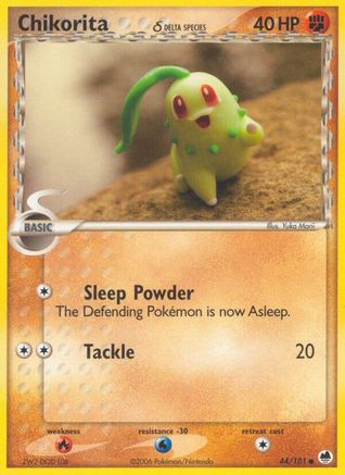 Chikorita (Delta Species) 44/101 - Dragon Frontiers Reverse Holofoil - Poke-Collect