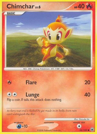 Chimchar (56) 56/100 - Majestic Dawn Reverse Holofoil - Poke-Collect