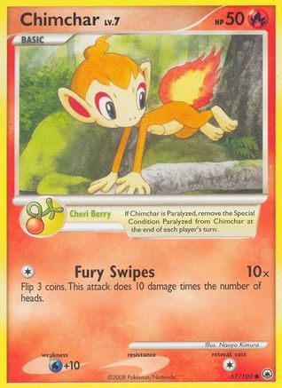 Chimchar (57) 57/100 - Majestic Dawn Reverse Holofoil - Poke-Collect