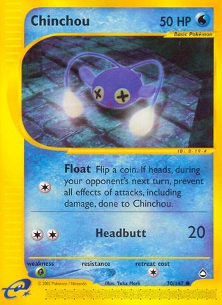 Chinchou 70/147 - Aquapolis Reverse Holofoil - Poke-Collect
