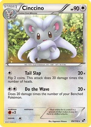 Cinccino 89/114 - Black & White Reverse Holofoil