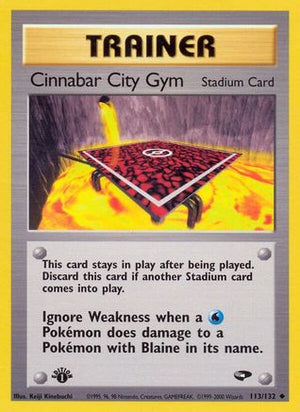 Cinnabar City Gym 113/132 - Gym Challenge 1st Edition