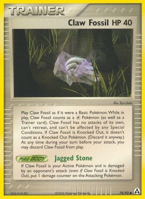 Claw Fossil 78/92 - Legend Maker Reverse Holofoil - Poke-Collect