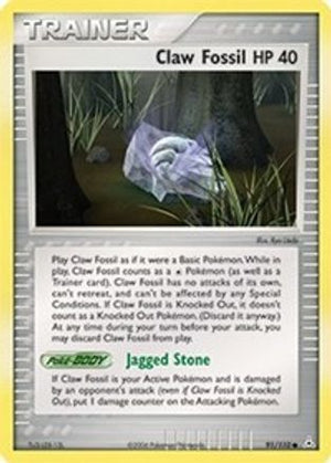 Claw Fossil 91/110 - Holon Phantoms Reverse Holofoil - Poke-Collect