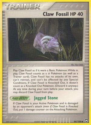 Claw Fossil 84/108 - Power Keepers Reverse Holofoil