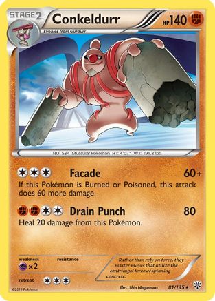 Conkeldurr 81/135 - Plasma Storm Reverse Holofoil - Poke-Collect