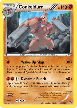 Conkeldurr 67/146 - XY Base Set Reverse Holofoil - Poke-Collect