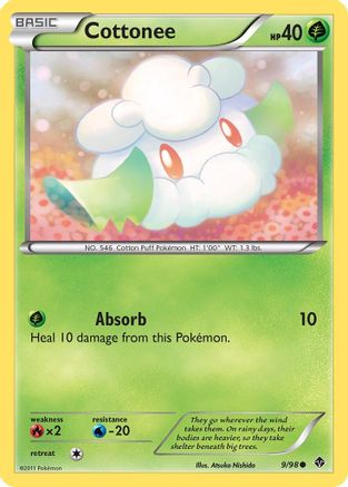 Cottonee (9) 9/98 - Emerging Powers Reverse Holofoil - Poke-Collect