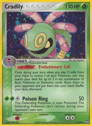 Cradily 7/108 - Power Keepers Reverse Holofoil - Poke-Collect