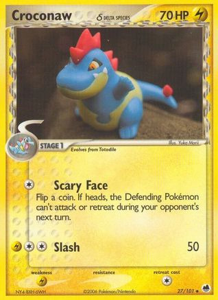 Croconaw (Delta Species) 27/101 - Dragon Frontiers Reverse Holofoil - Poke-Collect