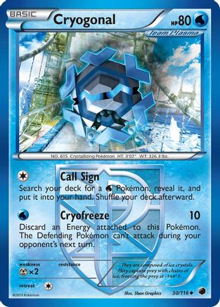 Cryogonal (Team Plasma) 30/116 - Plasma Freeze Reverse Holofoil - Poke-Collect