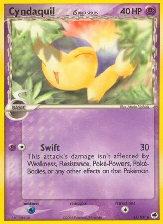 Cyndaquil δ 45/101 - Dragon Frontiers Reverse Holofoil - Poke-Collect