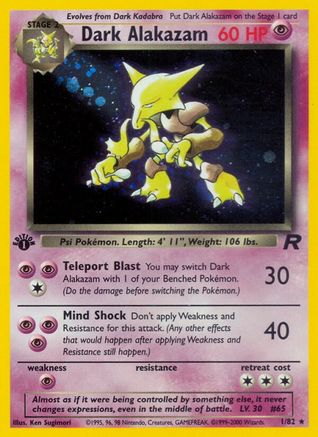 Dark Alakazam (1) 1/82 - Team Rocket 1st Edition Holofoil - Poke-Collect