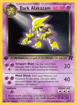 Dark Alakazam 18/82 - Team Rocket 1st Edition