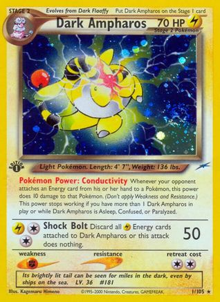 Dark Ampharos 1/105 - Neo Destiny Unlimited Holofoil - Poke-Collect