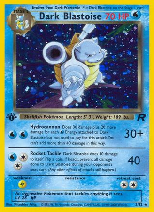 Dark Blastoise (3) 3/82 - Team Rocket Unlimited Holofoil - Poke-Collect