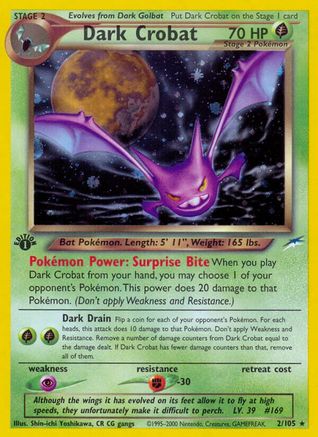 Dark Crobat 2/105 - Neo Destiny 1st Edition Holofoil - Poke-Collect