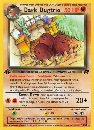 Dark Dugtrio 23/82 - Team Rocket 1st Edition - Poke-Collect