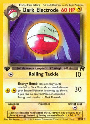 Dark Electrode 34/82 - Team Rocket 1st Edition