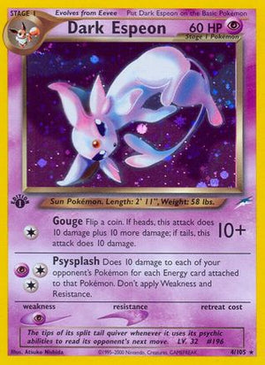 Dark Espeon 4/105 - Neo Destiny 1st Edition Holofoil - Poke-Collect