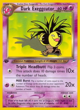 Dark Exeggutor 33/105 - Neo Destiny 1st Edition - Poke-Collect