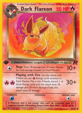 Dark Flareon 35/82 - Team Rocket 1st Edition - Poke-Collect