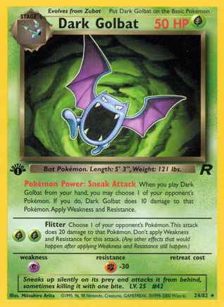 Dark Golbat (24) 24/82 - Team Rocket 1st Edition - Poke-Collect