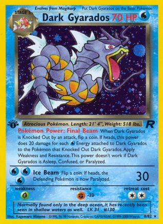Dark Gyarados (8) 8/82 - Team Rocket 1st Edition Holofoil - Poke-Collect
