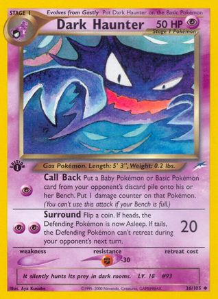 Dark Haunter 36/105 - Neo Destiny 1st Edition - Poke-Collect