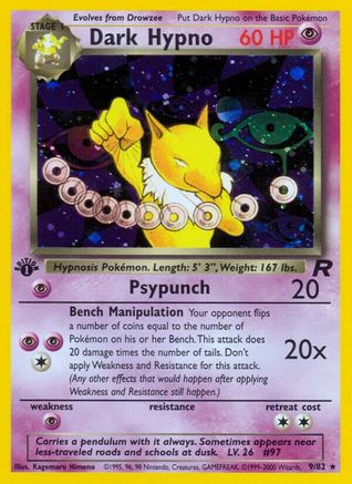 Dark Hypno (9) 9/82 - Team Rocket Unlimited Holofoil - Poke-Collect