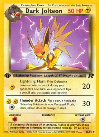 Dark Jolteon 38/82 - Team Rocket 1st Edition - Poke-Collect