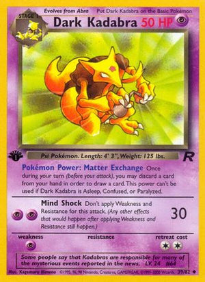 Dark Kadabra 39/82 - Team Rocket 1st Edition