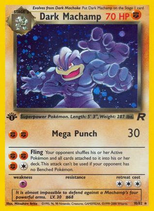 Dark Machamp 10/82 - Team Rocket 1st Edition Holofoil - Poke-Collect
