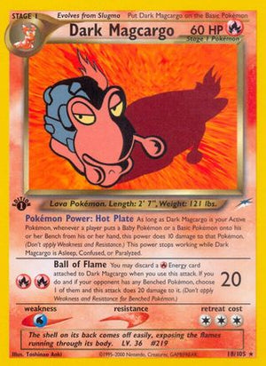 Dark Magcargo 18/105 - Neo Destiny 1st Edition - Poke-Collect
