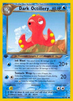Dark Octillery 62/105 - Neo Destiny 1st Edition - Poke-Collect