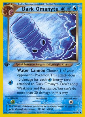 Dark Omanyte 37/105 - Neo Destiny 1st Edition - Poke-Collect