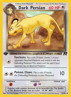 Dark Persian 42/82 - Team Rocket 1st Edition