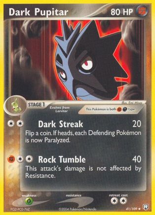 Dark Pupitar - 041/109 41/109 - Team Rocket Returns Reverse Holofoil - Poke-Collect