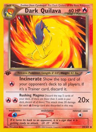 Dark Quilava 39/105 - Neo Destiny 1st Edition - Poke-Collect