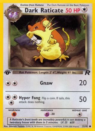 Dark Raticate 51/82 - Team Rocket 1st Edition - Poke-Collect