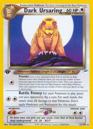 Dark Ursaring 21/105 - Neo Destiny 1st Edition - Poke-Collect