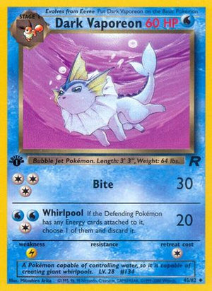 Dark Vaporeon 45/82 - Team Rocket 1st Edition